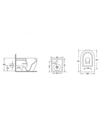 Унитаз Abber Bequem AC1111 приставной с сиденьем Микролифт