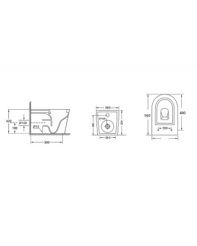 Унитаз Abber Bequem AC1113 приставной с сиденьем Микролифт