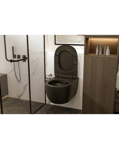 Унитаз Abber Bequem AC1104MB подвесной Черный матовый с сиденьем Микролифт