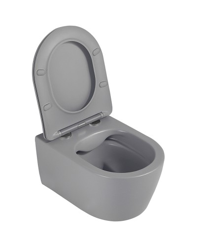Унитаз Abber Bequem AC1104MG подвесной Серый матовый с сиденьем Микролифт