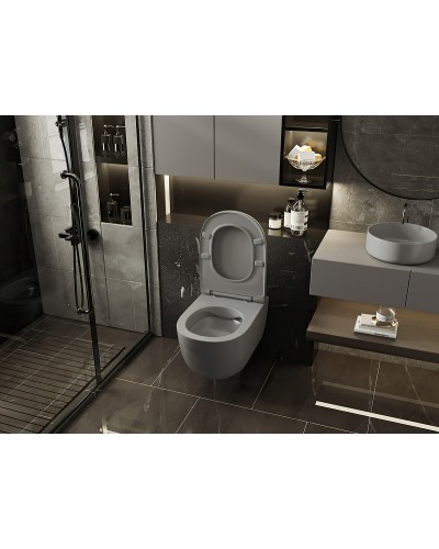 Унитаз Abber Bequem AC1104MG подвесной Серый матовый с сиденьем Микролифт