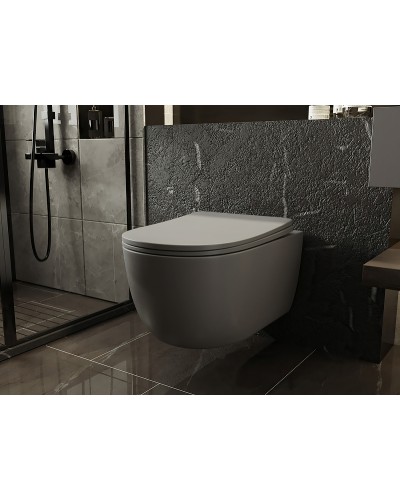 Унитаз Abber Bequem AC1104MG подвесной Серый матовый с сиденьем Микролифт