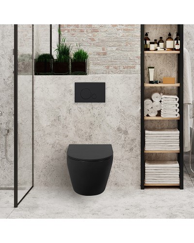 Унитаз BelBagno Colorato BB062CHR-MB/BB062SC-MB подвесной Черный матовый с сиденьем Микролифт