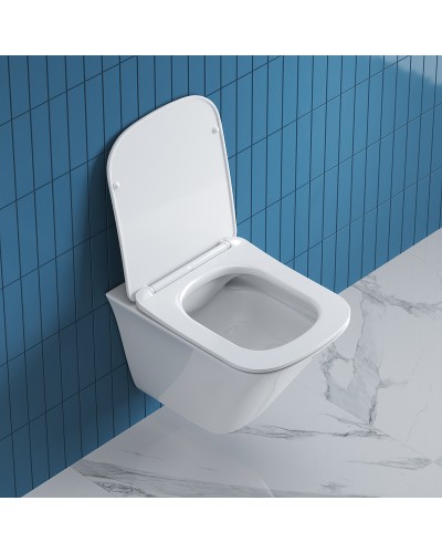 Унитаз BelBagno Marmi BB052CHR/BB052SC подвесной с сиденьем Микролифт