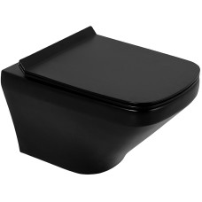 Унитаз BelBagno Sela BB3201CHR-MB/BB3201SC-MB подвесной Черный матовый с сиденьем Микролифт