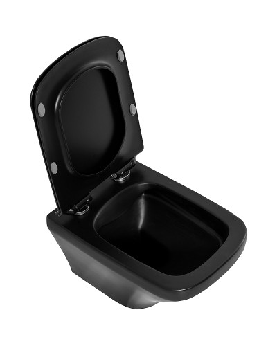 Унитаз BelBagno Sela BB3201CHR-MB/BB3201SC-MB подвесной Черный матовый с сиденьем Микролифт