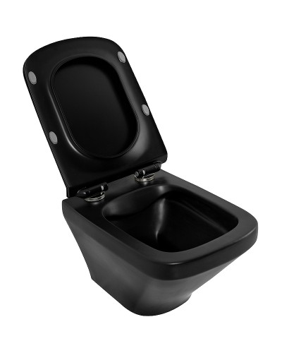Унитаз BelBagno Sela BB3201CHR-MB/BB3201SC-MB подвесной Черный матовый с сиденьем Микролифт