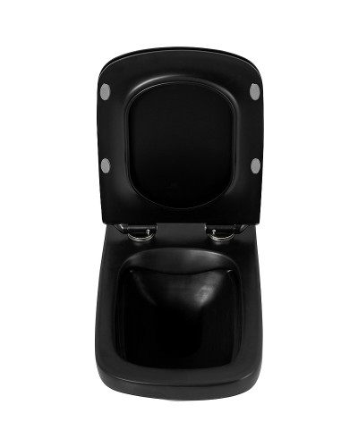 Унитаз BelBagno Sela BB3201CHR-MB/BB3201SC-MB подвесной Черный матовый с сиденьем Микролифт