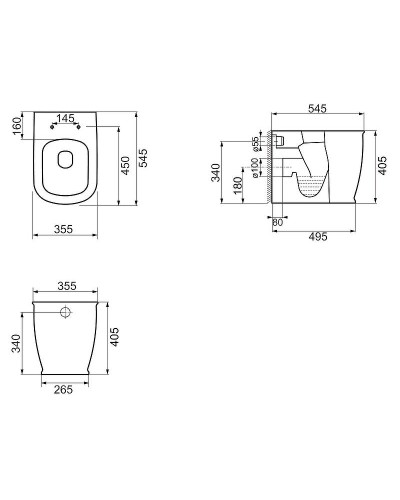 Унитаз BelBagno Prado BB10150CB/BB10150SC приставной с сиденьем Микролифт