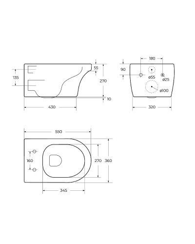 Унитаз Cezares Duet CZR-2462-TH-TOR/CZR-870-SC подвесной с сиденьем Микролифт