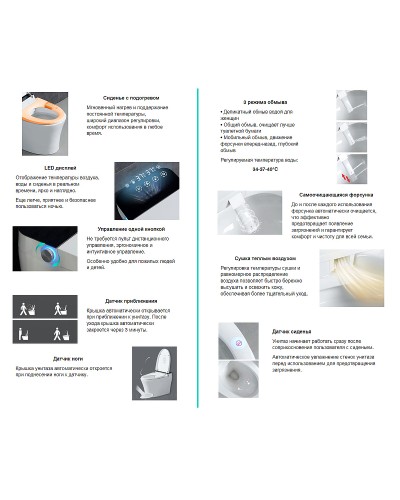 Унитаз биде Abber Bequem AC1116S приставной с сиденьем Микролифт