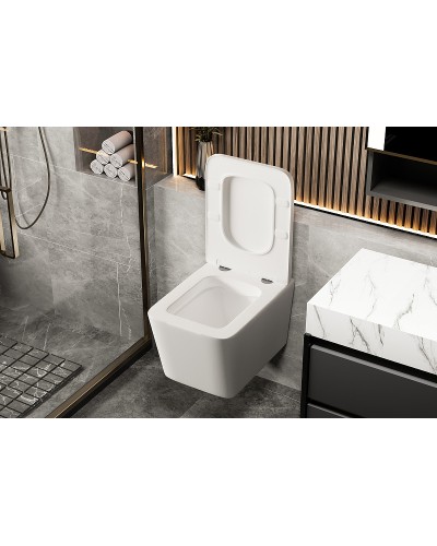 Унитаз Abber Rechteck AC1201MW подвесной Белый матовый с сиденьем Микролифт