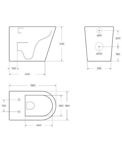 Унитаз BelBagno Flay-R BB1003CBR/BB865SC приставной с сиденьем Микролифт