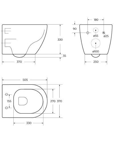 Унитаз Cezares Stylus CZR-513-TH-R/CZR-2011-SC подвесной с сиденьем Микролифт