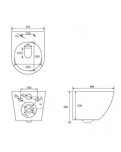 Унитаз Abber Bequem AC1100T подвесной с сиденьем Микролифт