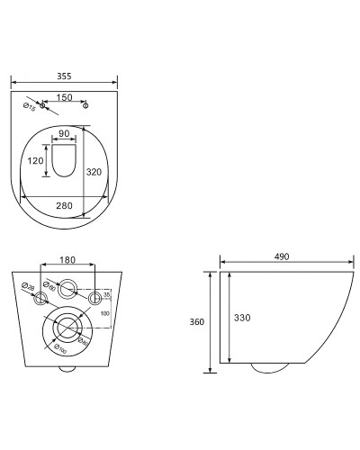 Унитаз Abber Bequem AC1102T подвесной с сиденьем Микролифт
