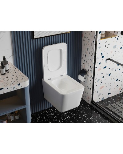 Унитаз Abber Rechteck AC1201T подвесной с сиденьем Микролифт