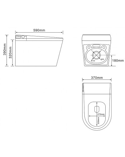 Унитаз биде Abber Bequem AC1119S подвесной с сиденьем Микролифт