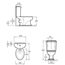 Чаша для унитаза Jacob Delafon Portrait E1378-00