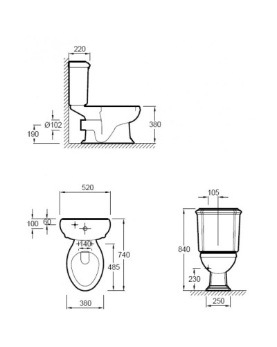 Чаша для унитаза Jacob Delafon Portrait E1378-00