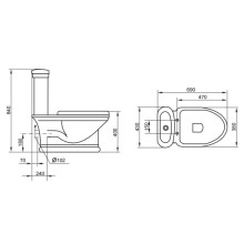 Бачок с двойным сливом 3/6л Cezares Primo CZR-240-T