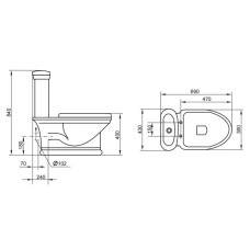 Бачок с двойным сливом 3/6л Cezares Primo CZR-240-T
