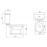 Бачок для унитаза 3/4,5 л BelBagno Boheme BB115T