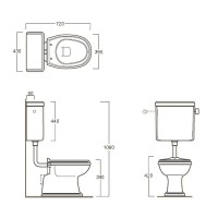 Бачок для низкой трубы Simas Arcade AR812 bi