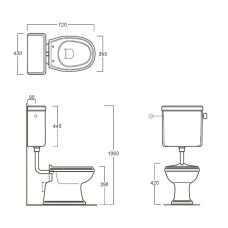 Бачок для низкой трубы Simas Arcade AR812 bi