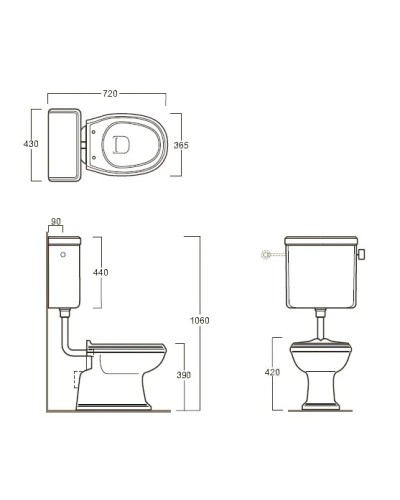 Бачок для низкой трубы Simas Arcade AR812 bi