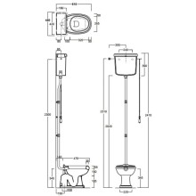 Бачок для высокой трубы Simas Arcade AR802bi