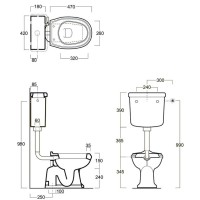 Бачок для низкой трубы Simas Arcade AR812Bbi