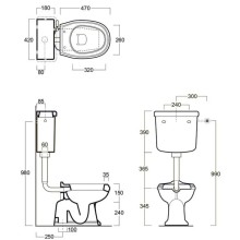 Бачок для низкой трубы Simas Arcade AR812Bbi