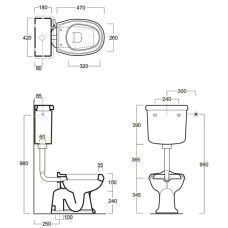 Бачок для низкой трубы Simas Arcade AR812Bbi