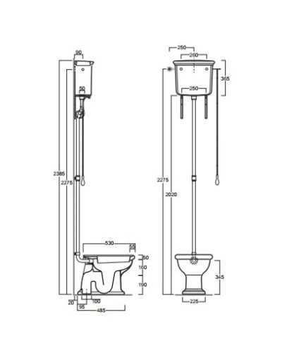 Бачок высокий для унитаза Simas Lante LA06bi