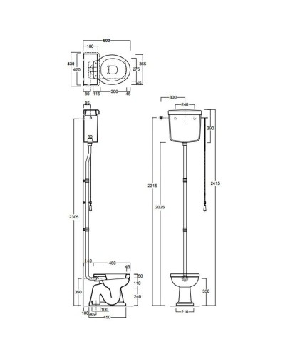 Бачок высокий для унитаза Simas Londra LO902bi