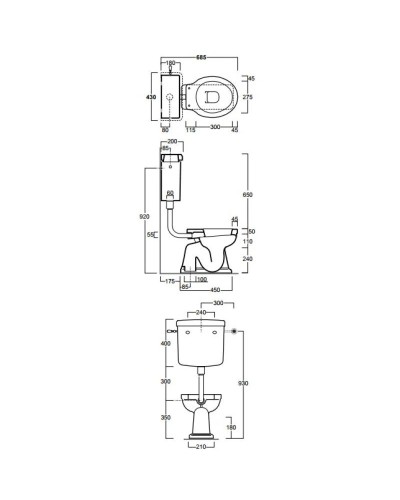 Бачок средний для унитаза Simas Londra LO912bi