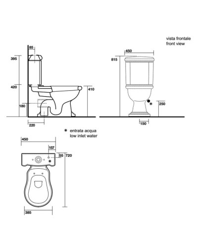Бачок для унитаза Kerasan Retro 108101
