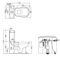 Бачок для унитаза с боковым отверстием для ручки смыва Kerasan Retro 107101