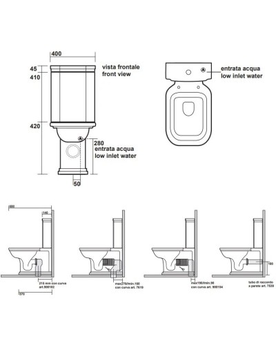 Бачок для унитаза Kerasan Waldorf 418101