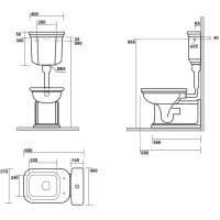 Бачок низкий для унитаза Kerasan Waldorf 418201bi