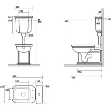 Бачок низкий для унитаза Kerasan Waldorf 418201bi