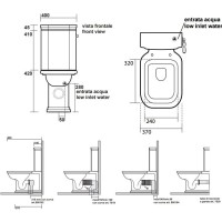 Бачок для унитаза с боковым отверстием для ручки смыва Kerasan Waldorf 417901bi