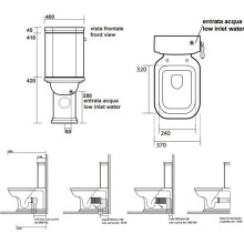 Бачок для унитаза с боковым отверстием для ручки смыва Kerasan Waldorf 417901bi