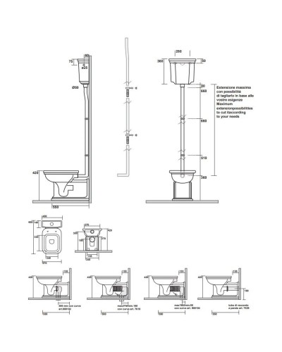 Бачок высокий для унитаза Kerasan Waldorf 418001bi