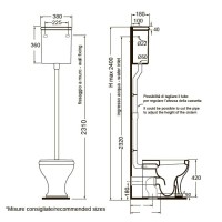 Бачок высокий для унитаза Azzurra Charme CHA400/С bi