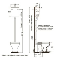 Бачок высокий для унитаза Azzurra Charme CHA400/С bi