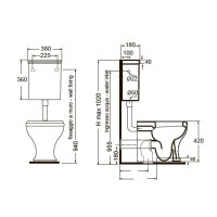 Бачок низкий для унитаза Azzurra Charme CHA400/Zbi