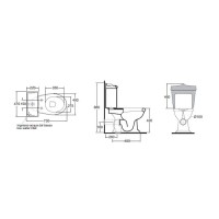 Бачок для унитаза Azzurra Jubilaeum JUB400/MBL bi