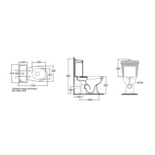 Бачок для унитаза Azzurra Jubilaeum JUB400/MBL bi